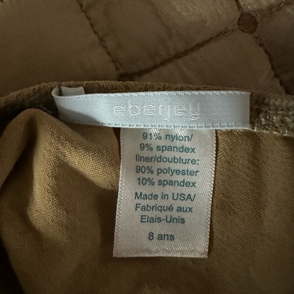 Eberjey Khaki Green Girls Swimsuit Size 8. Lace pattern  In excellent condition - Picture 6 of 8